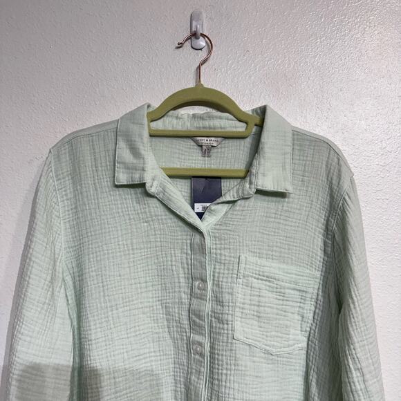 Lucky Brand Light Green Button Down Sz L NWT - Picture 3 of 12